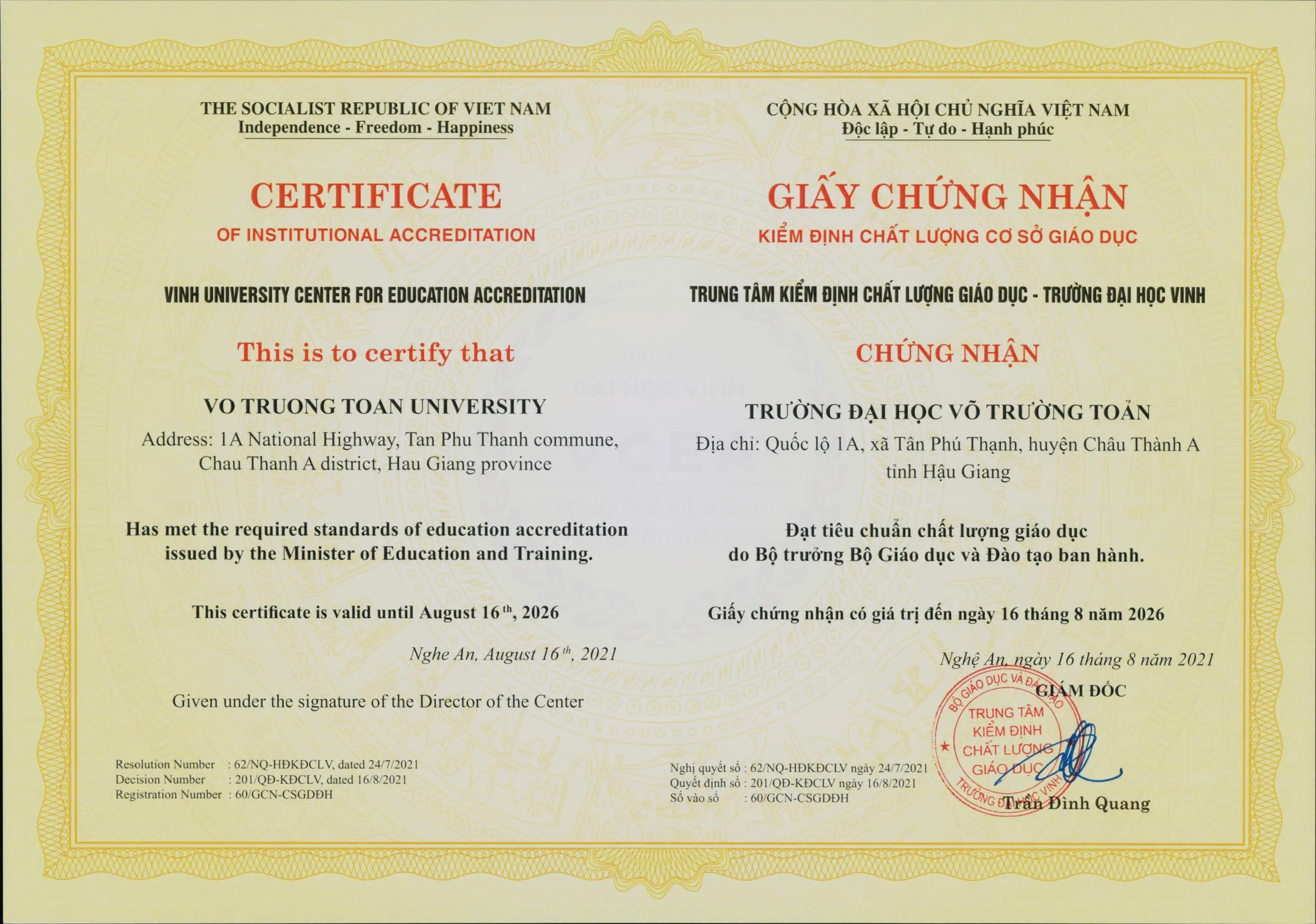 Chất lượng cơ sở giáo dục