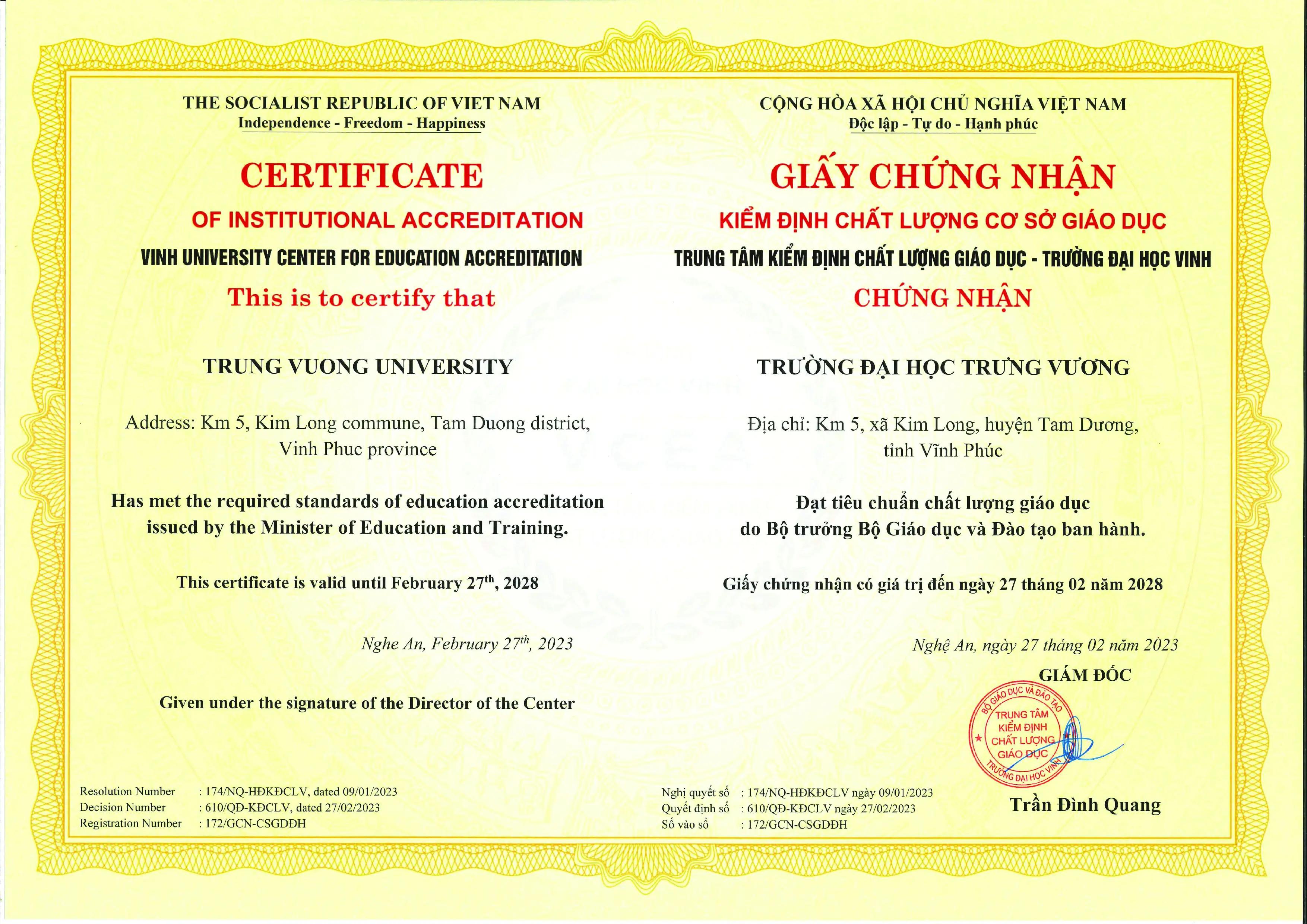 Chất lượng cơ sở giáo dục