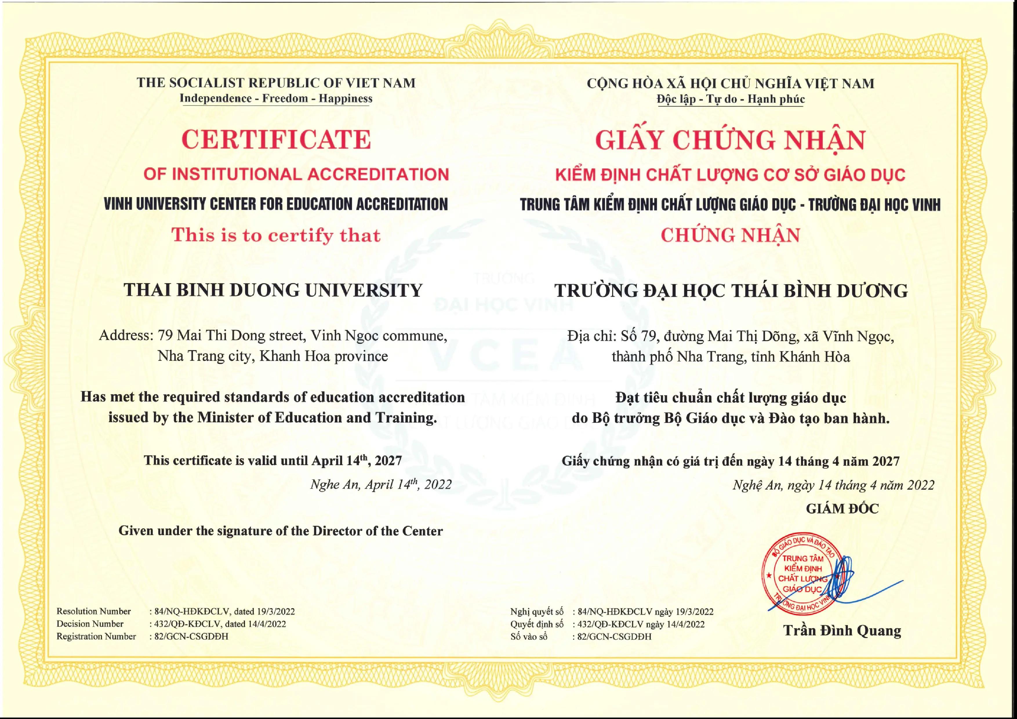 Chất lượng cơ sở giáo dục