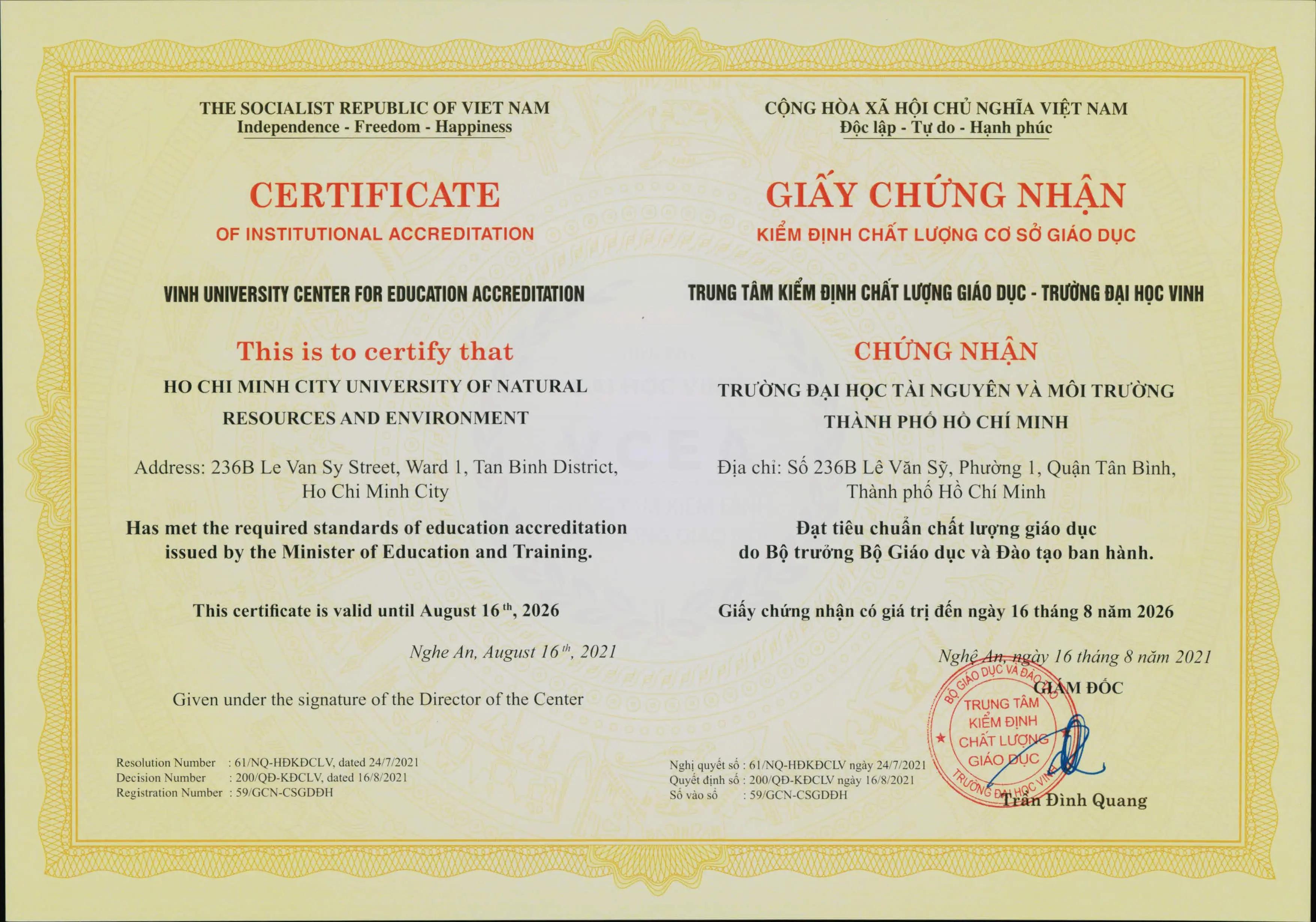 Chất lượng cơ sở giáo dục