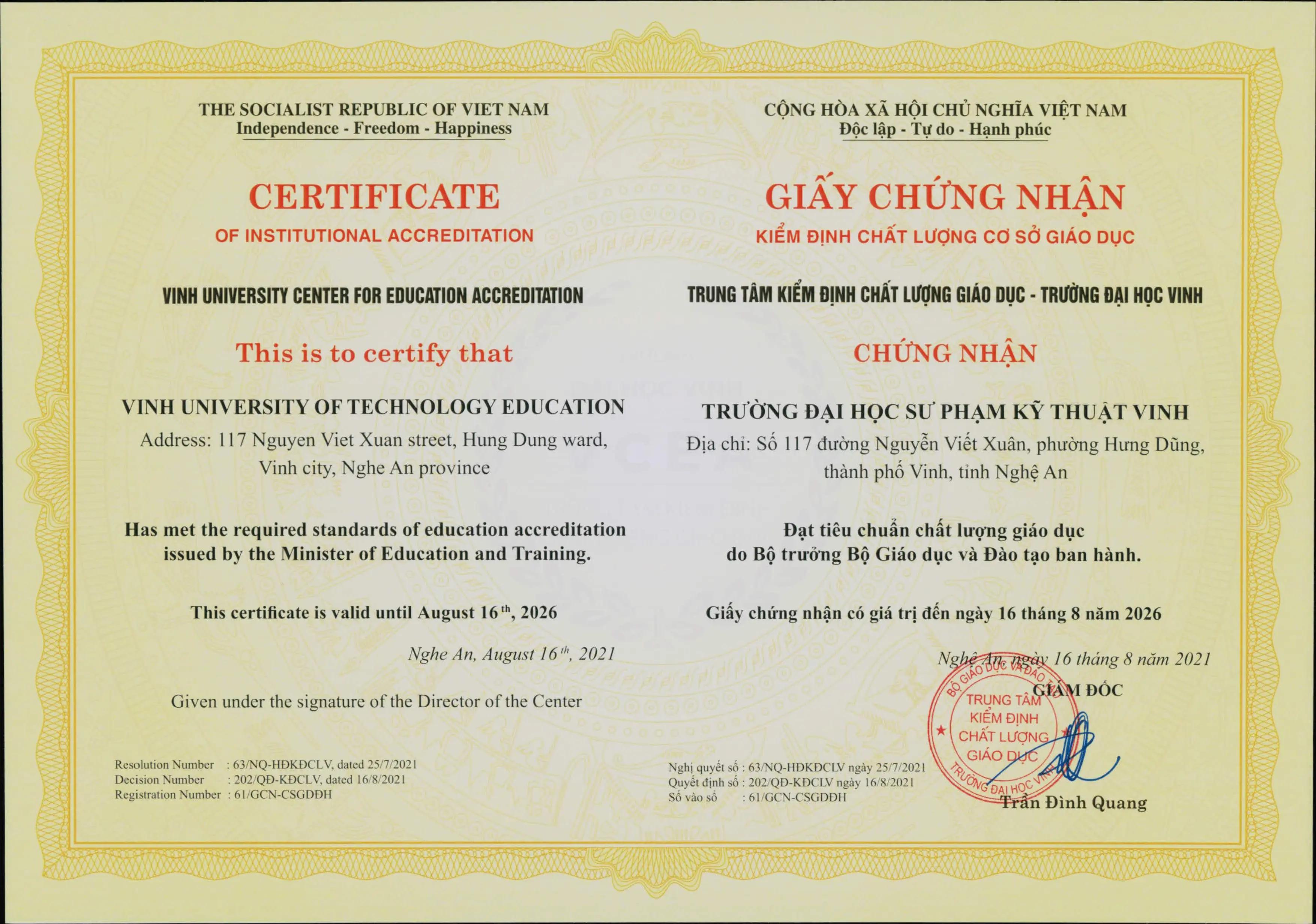 Chất lượng cơ sở giáo dục