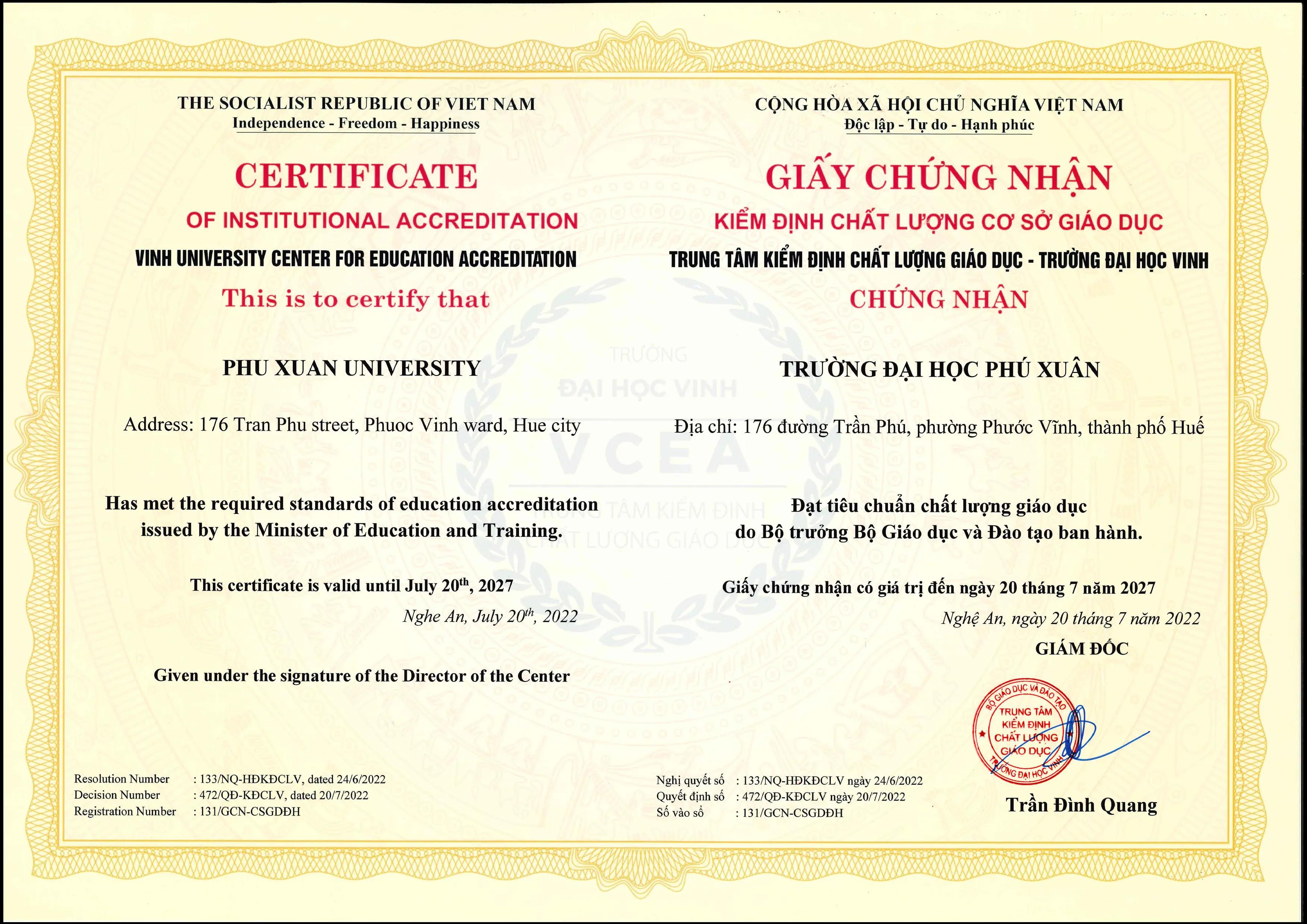 Chất lượng cơ sở giáo dục