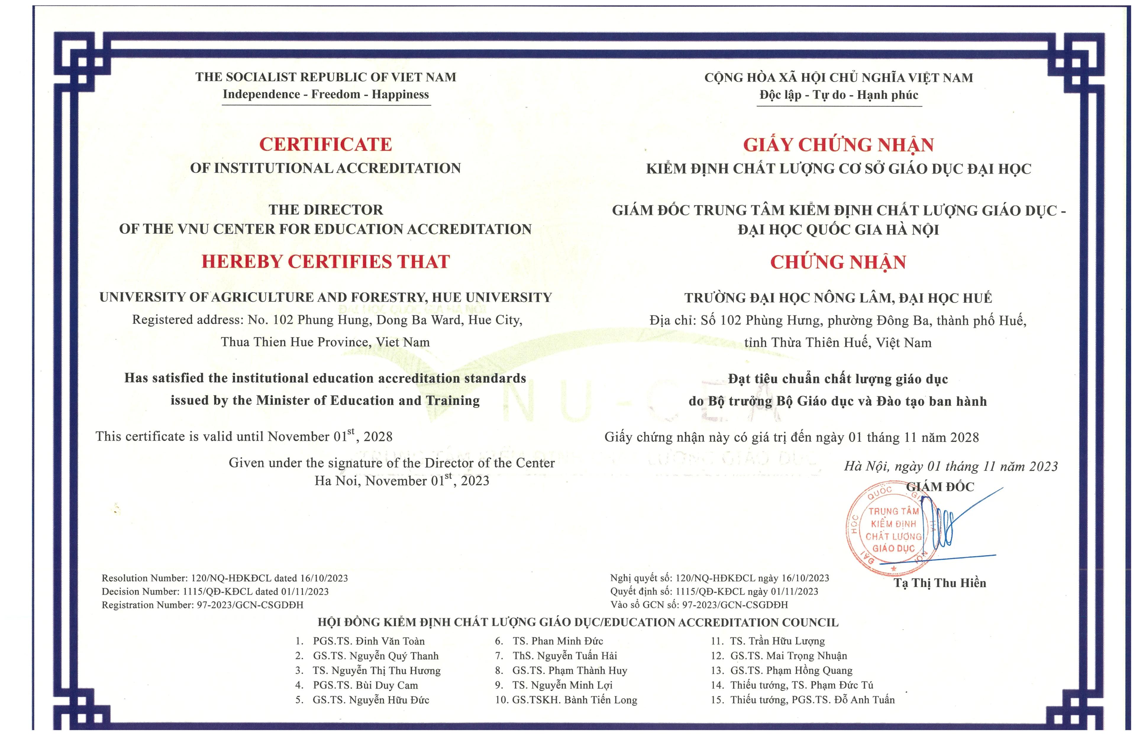 Chất lượng cơ sở giáo dục