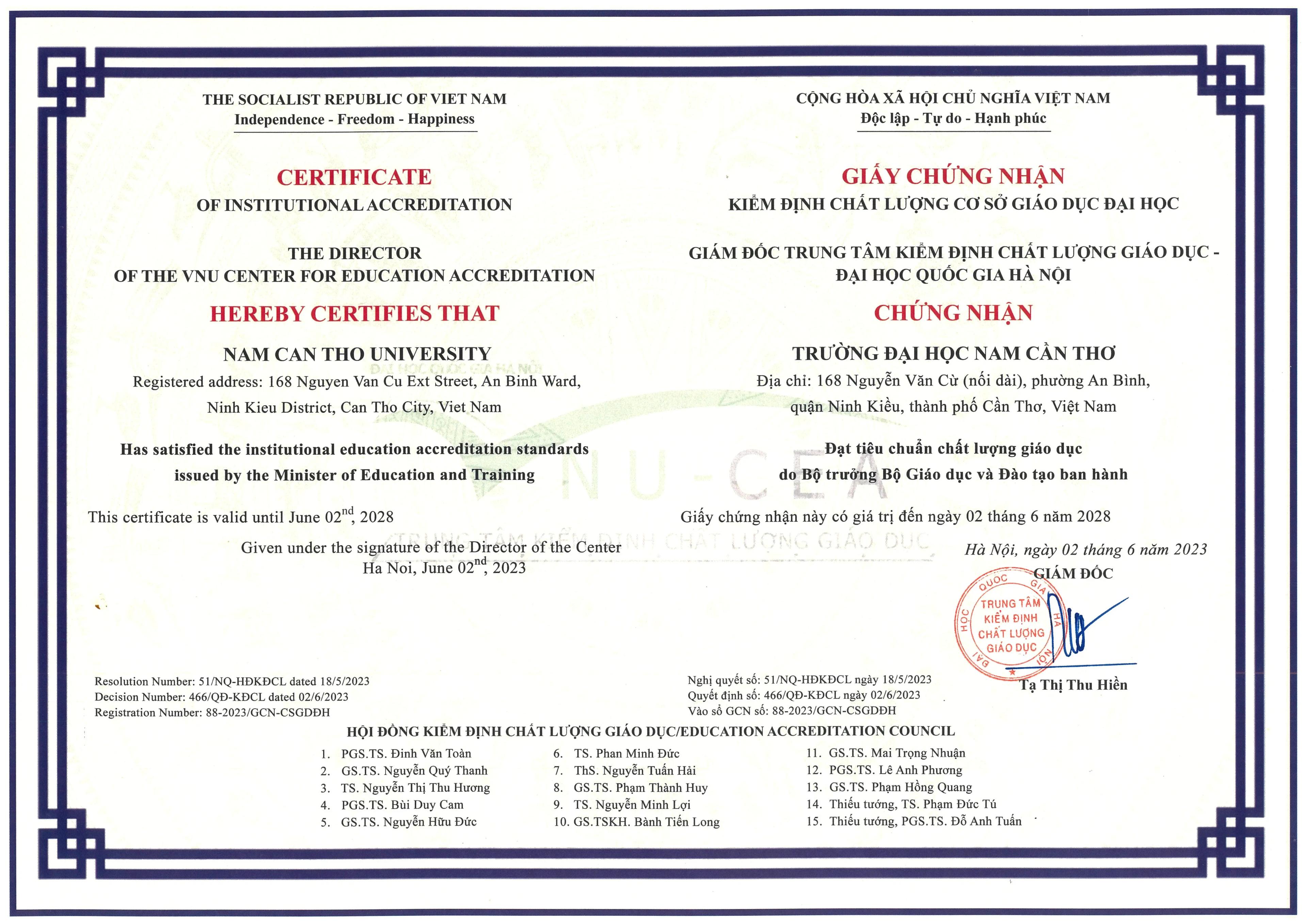 Chất lượng cơ sở giáo dục