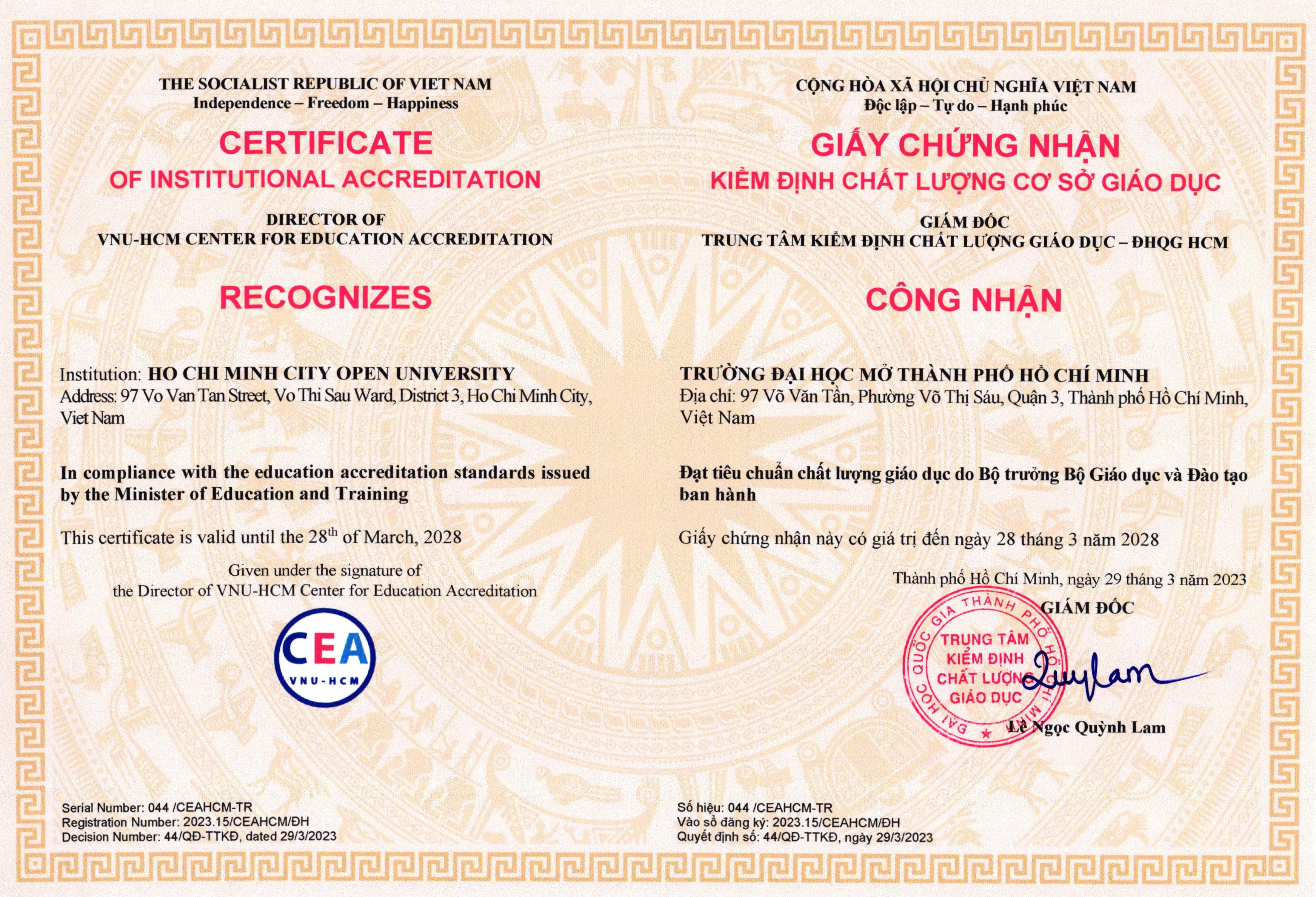 Chất lượng cơ sở giáo dục