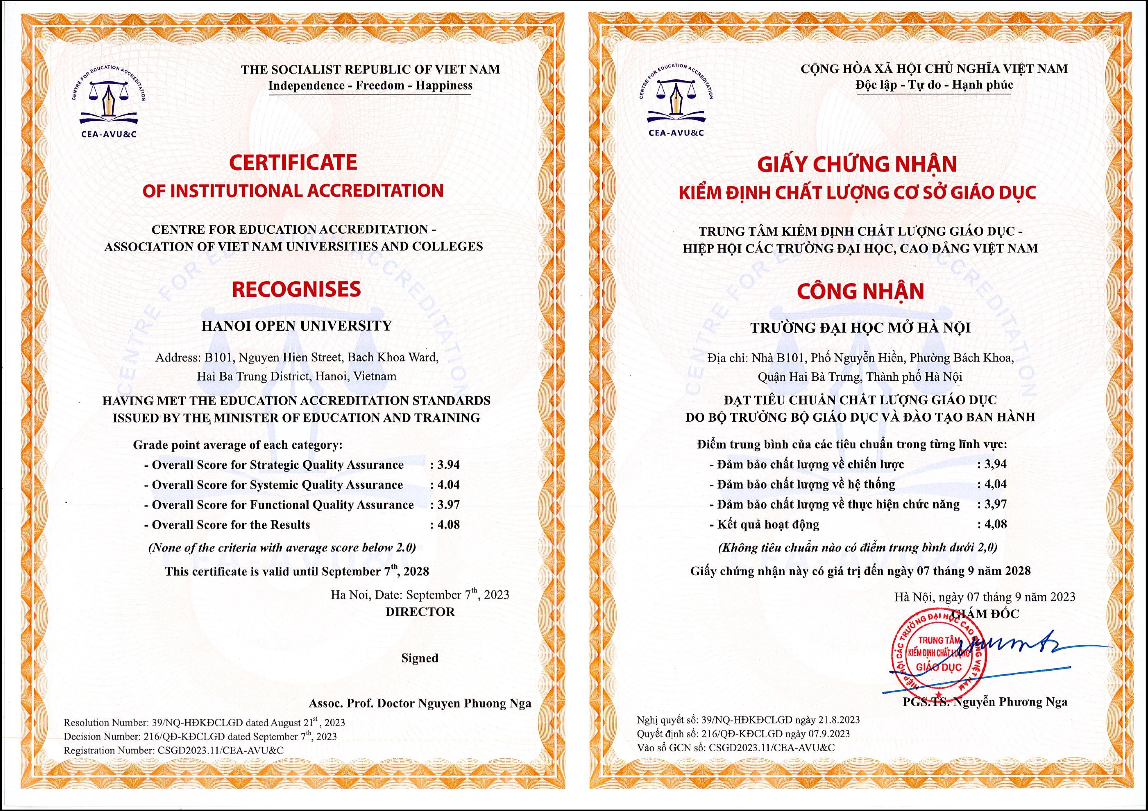 Chất lượng cơ sở giáo dục