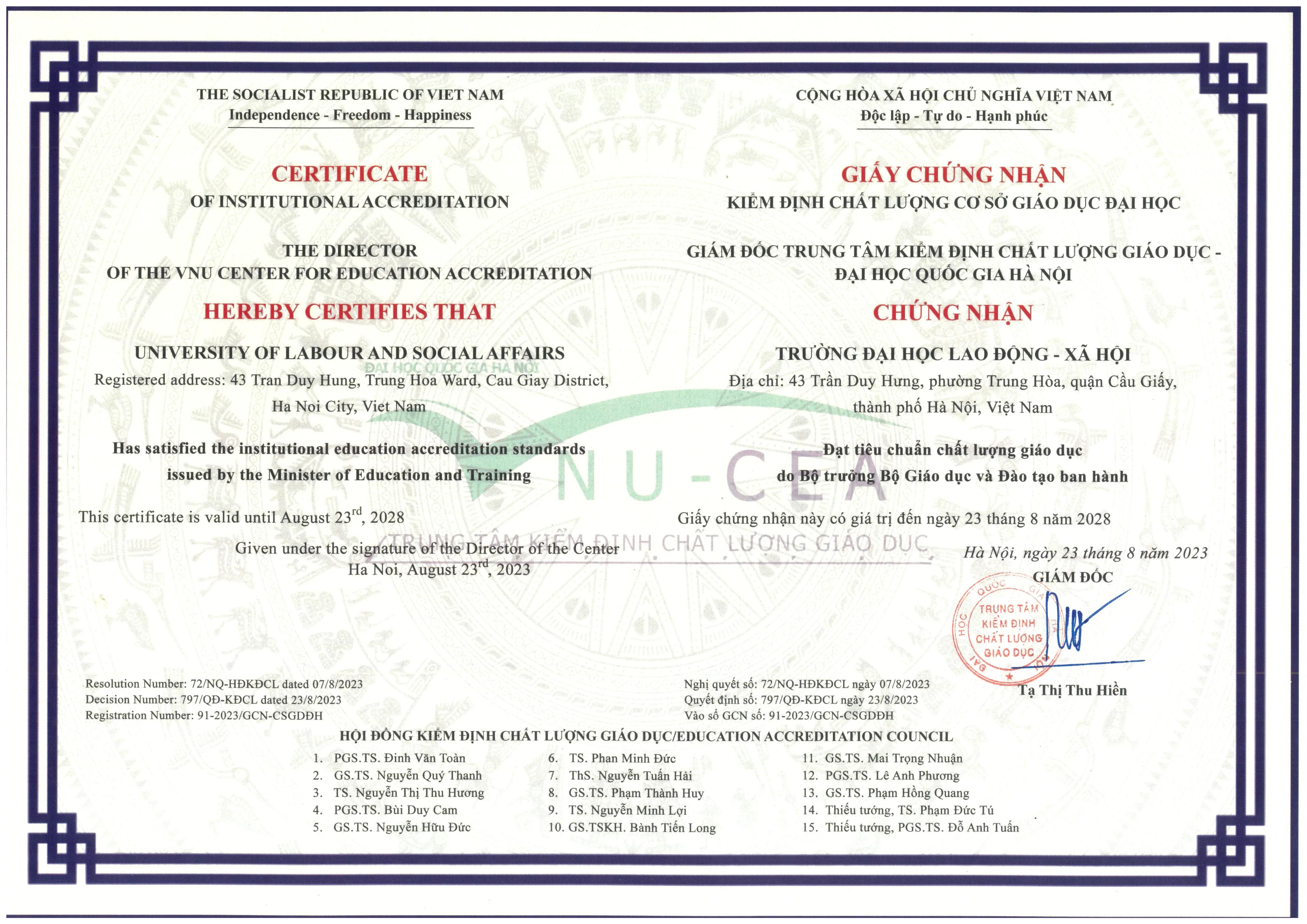 Chất lượng cơ sở giáo dục