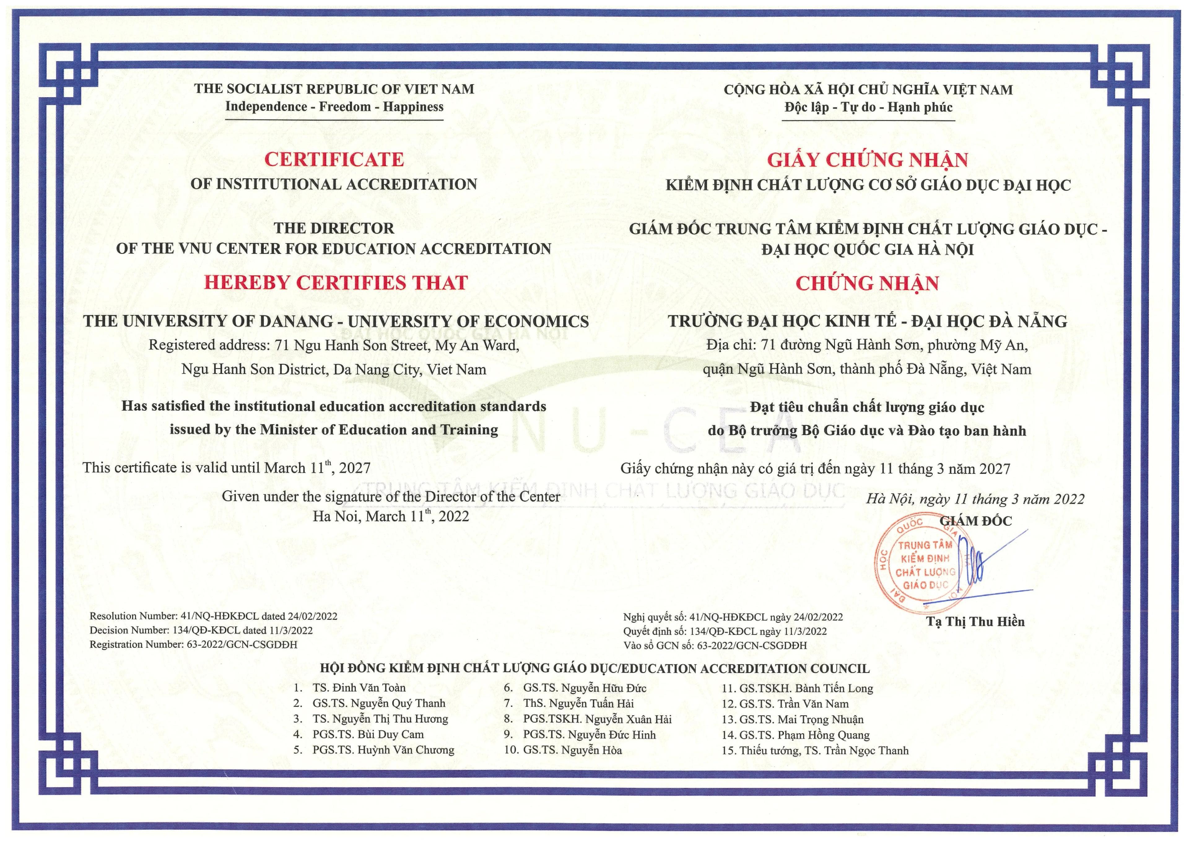 Chất lượng cơ sở giáo dục