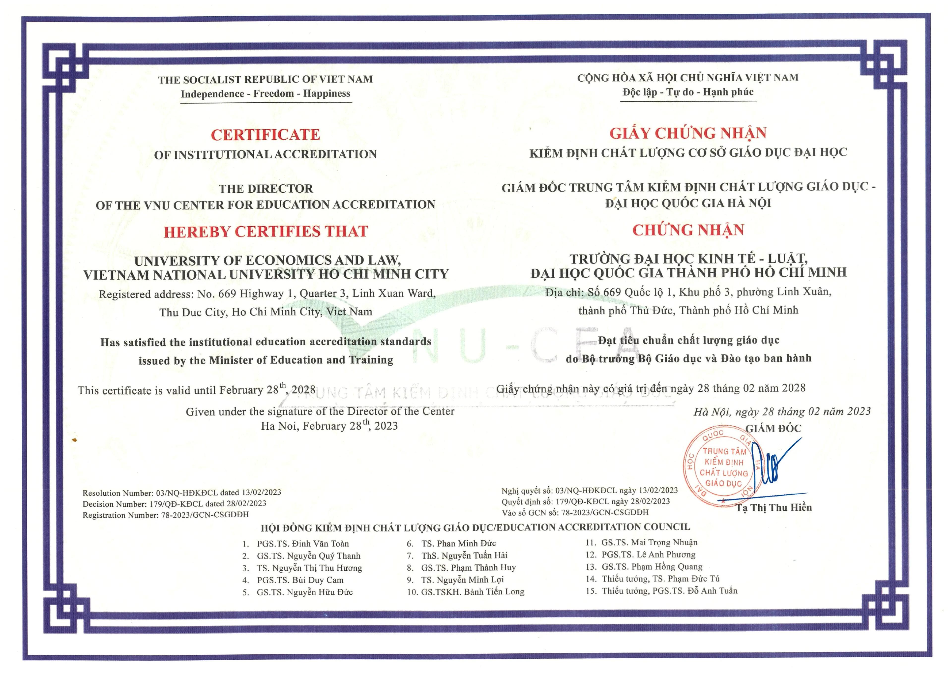 Chất lượng cơ sở giáo dục