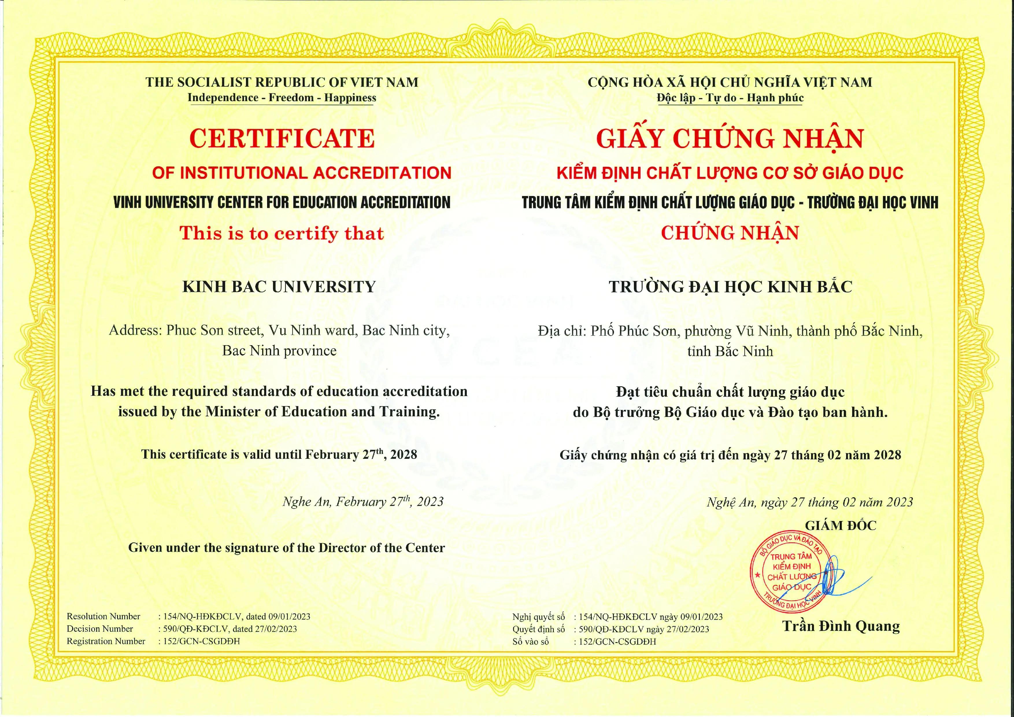 Chất lượng cơ sở giáo dục