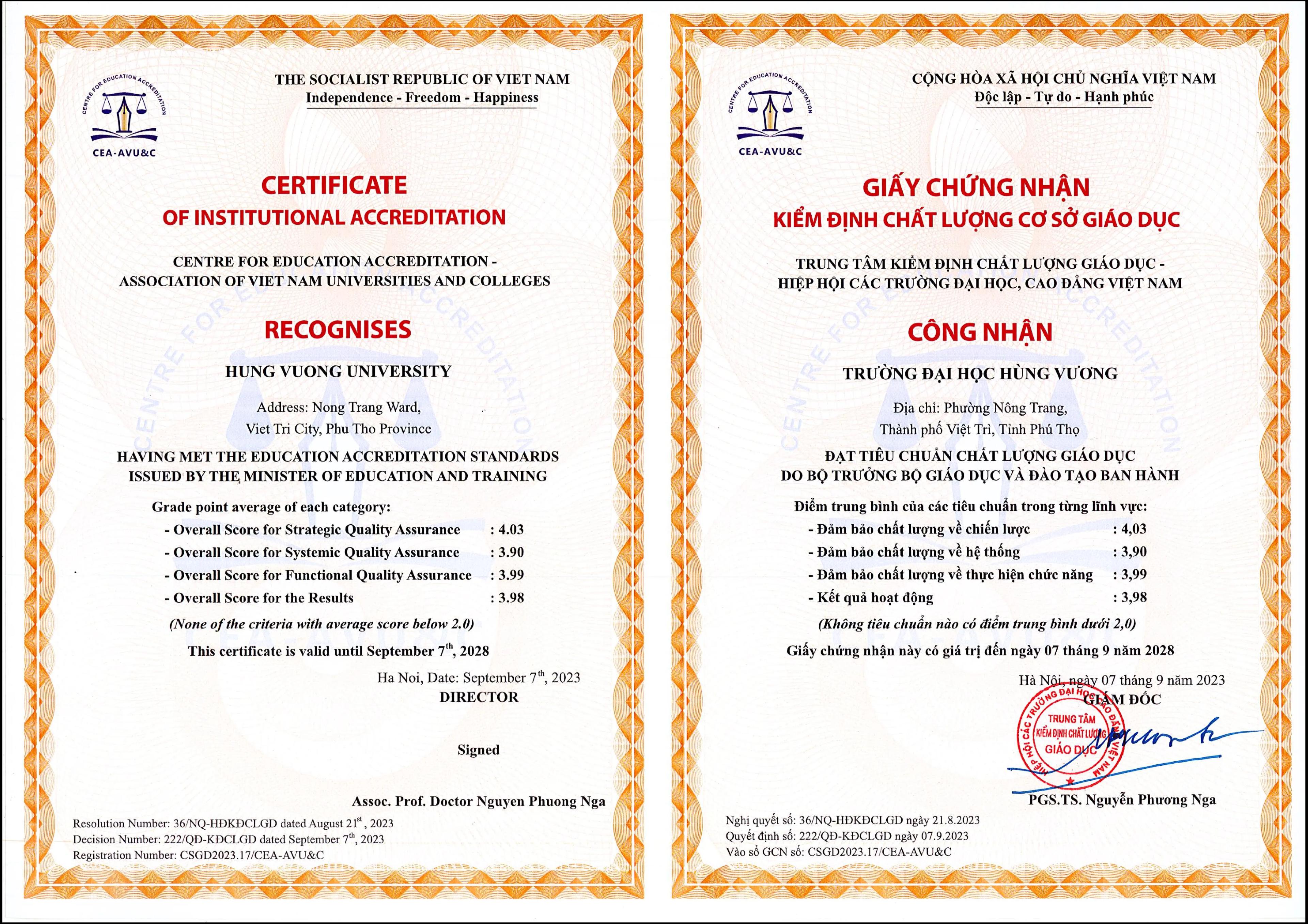 Chất lượng cơ sở giáo dục