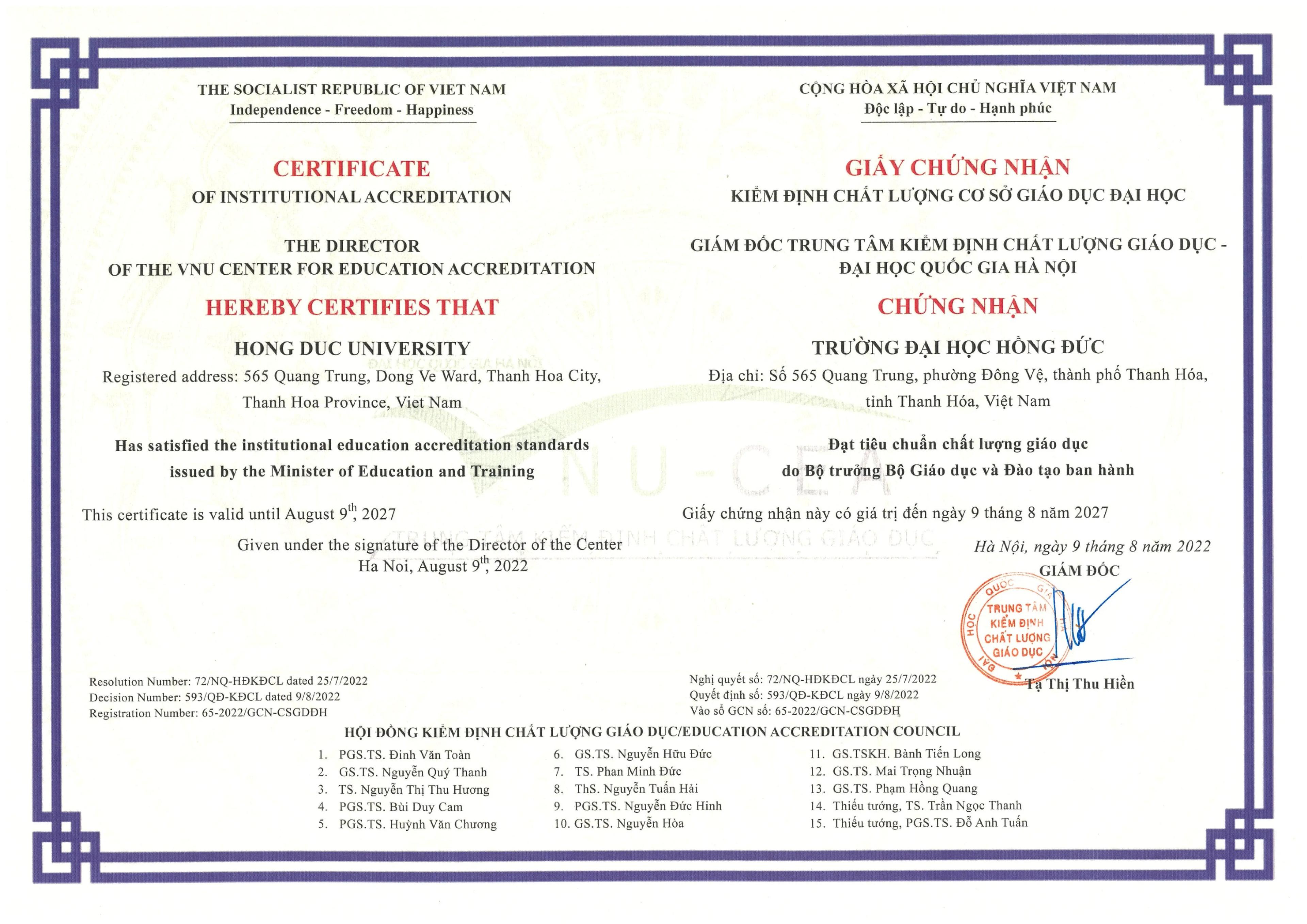 Chất lượng cơ sở giáo dục