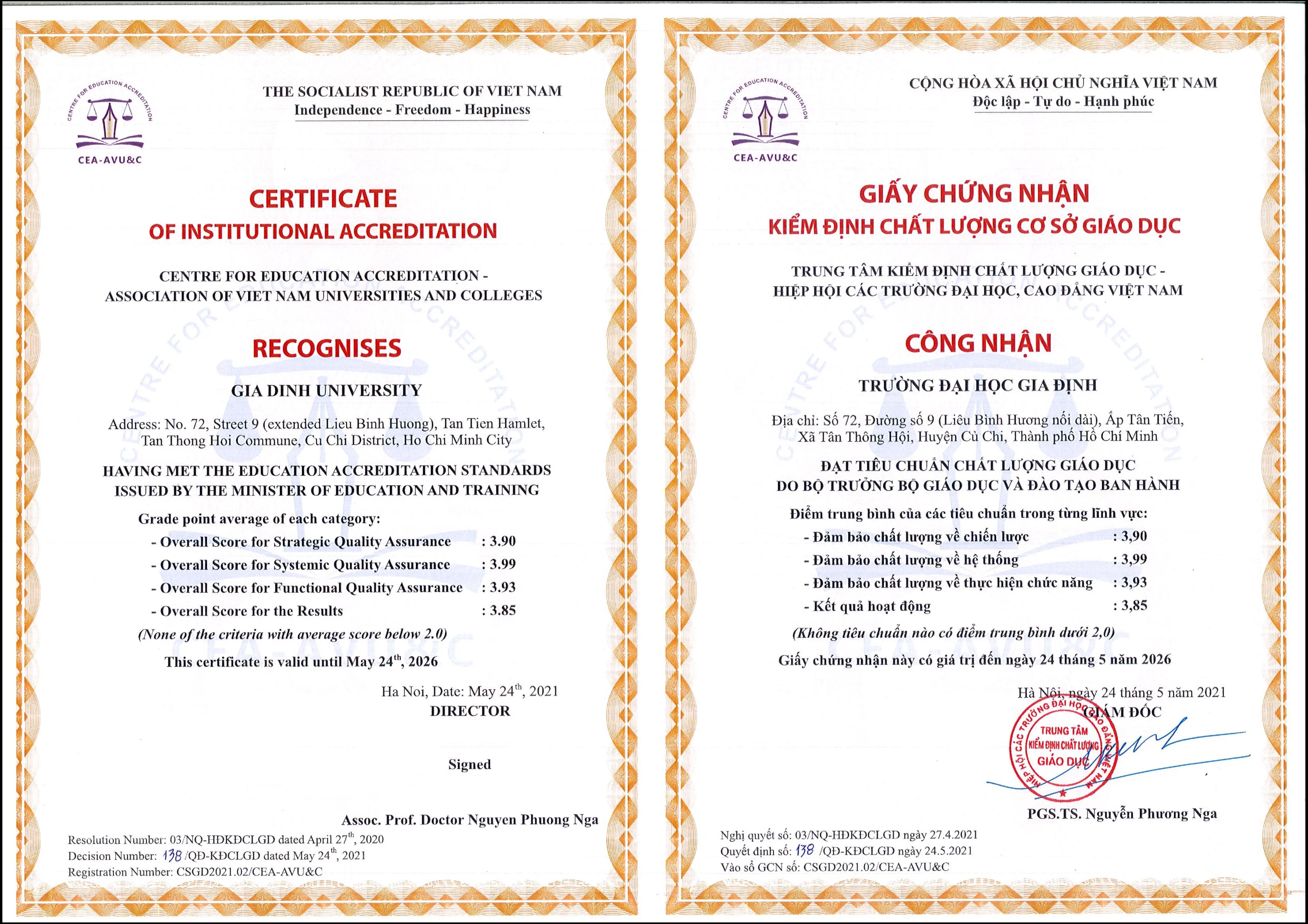 Chất lượng cơ sở giáo dục