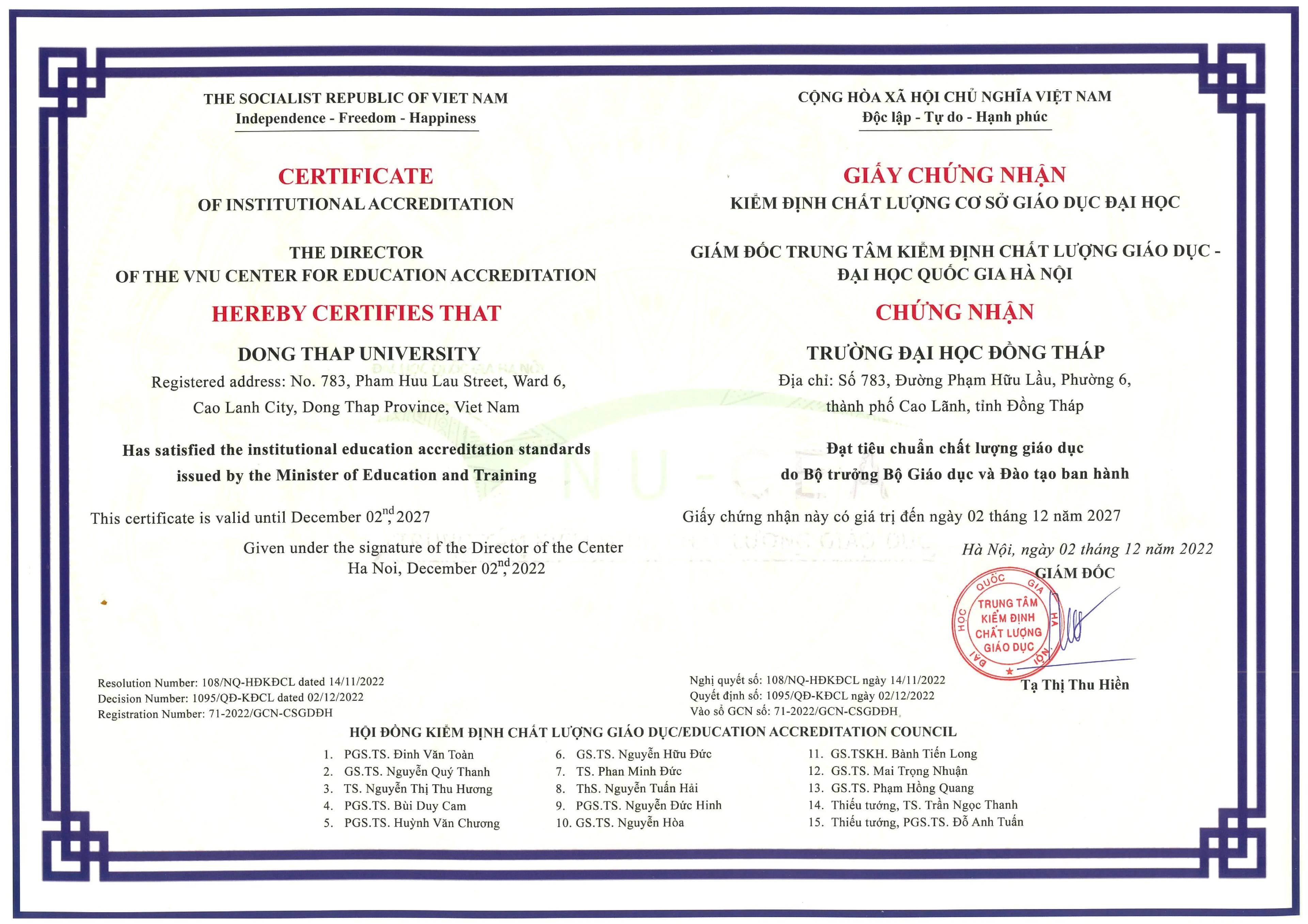 Chất lượng cơ sở giáo dục