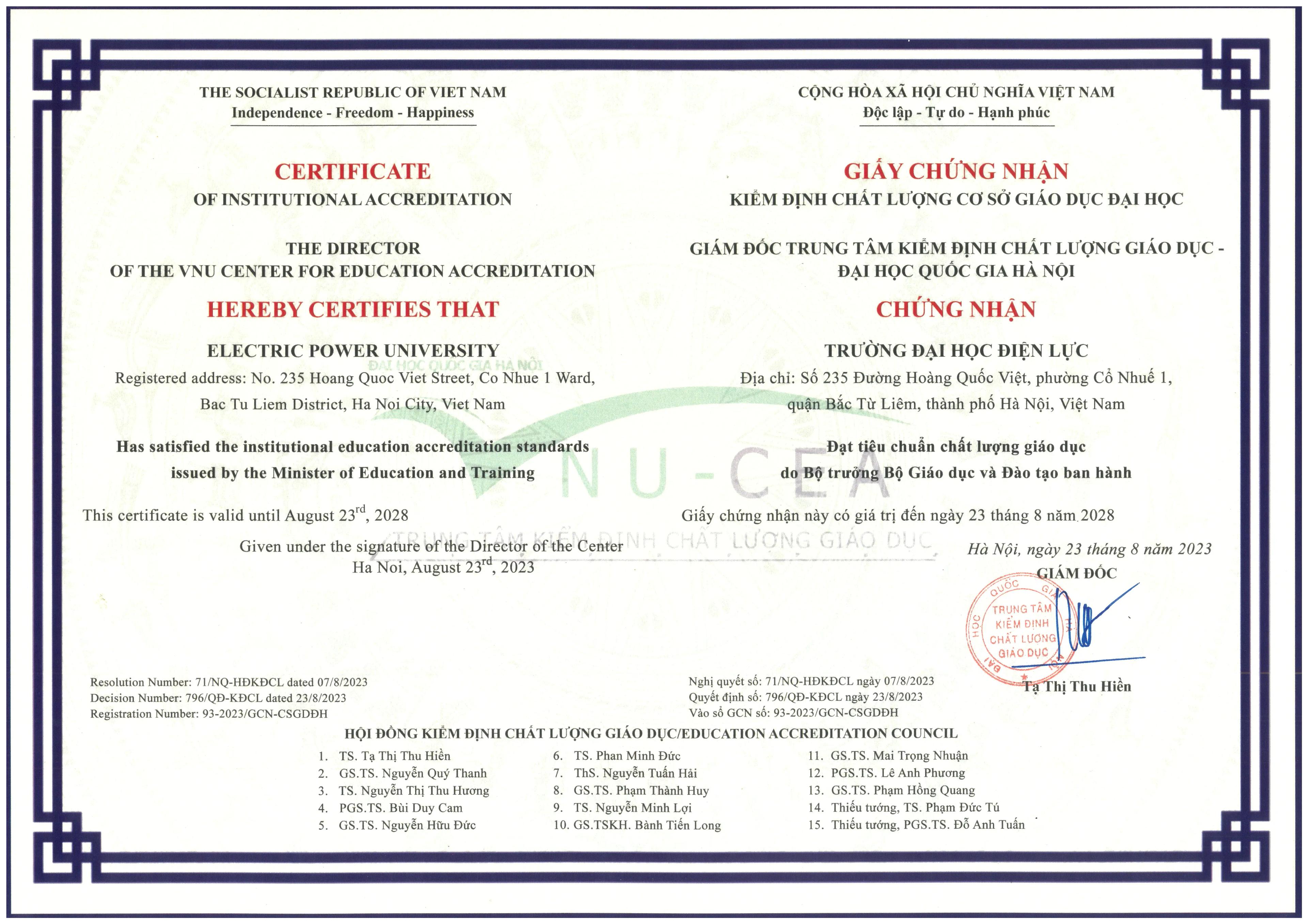 Chất lượng cơ sở giáo dục