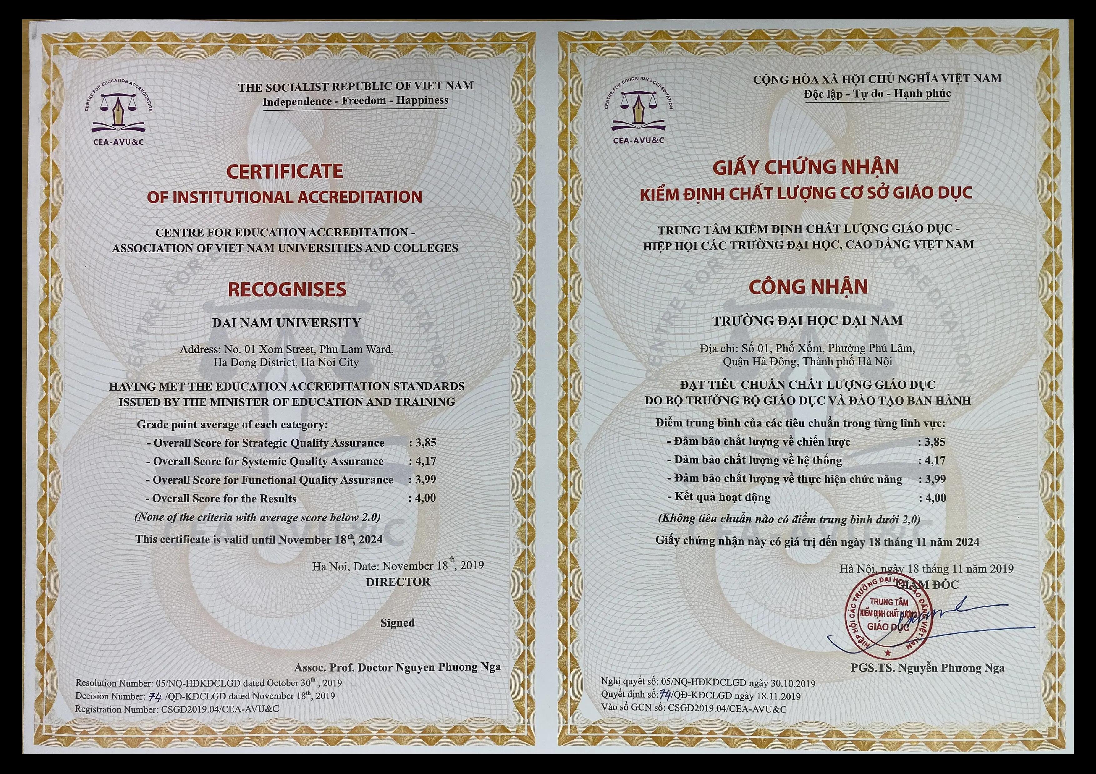 Chất lượng cơ sở giáo dục