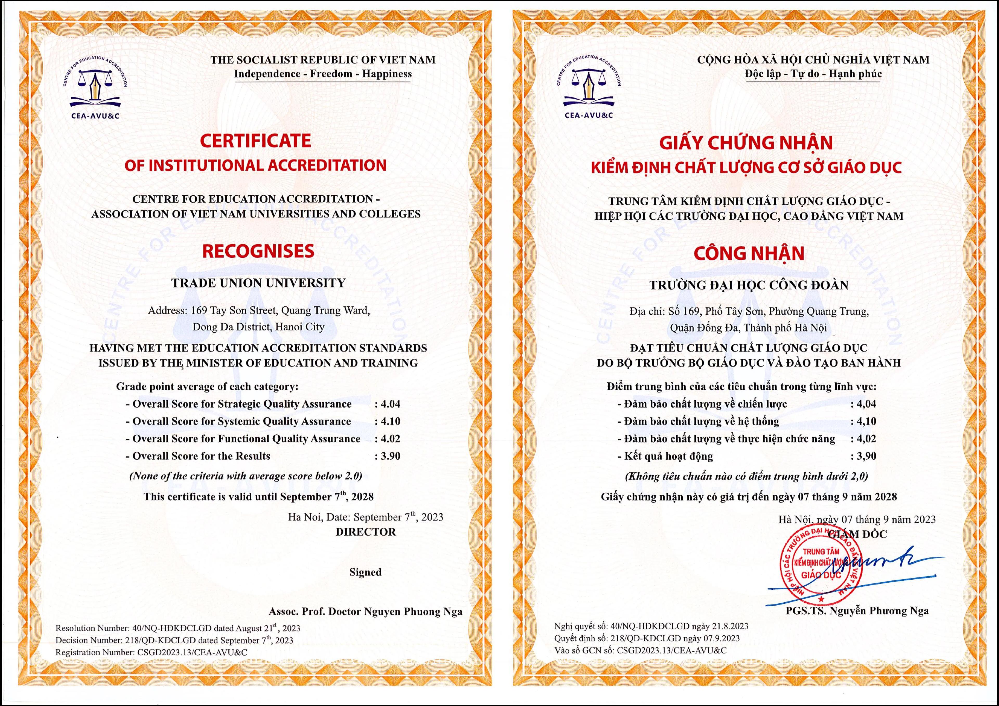 Chất lượng cơ sở giáo dục