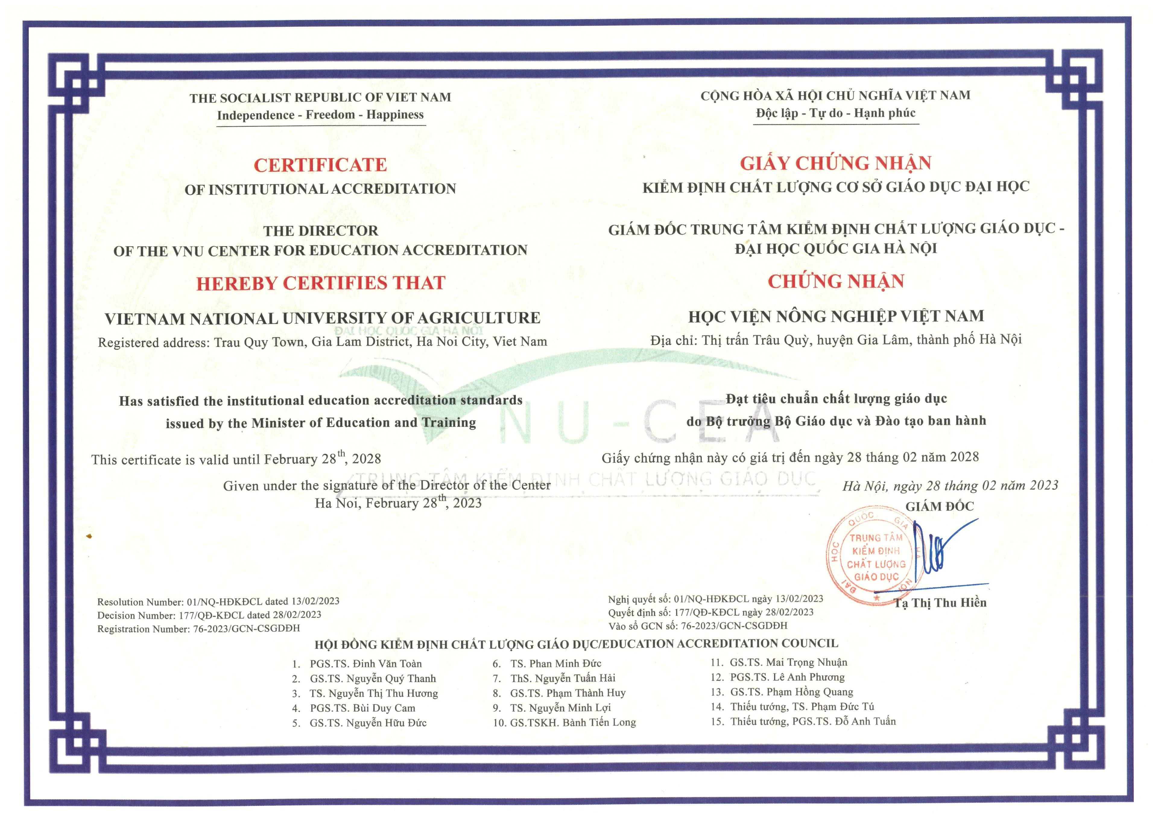 Chất lượng cơ sở giáo dục