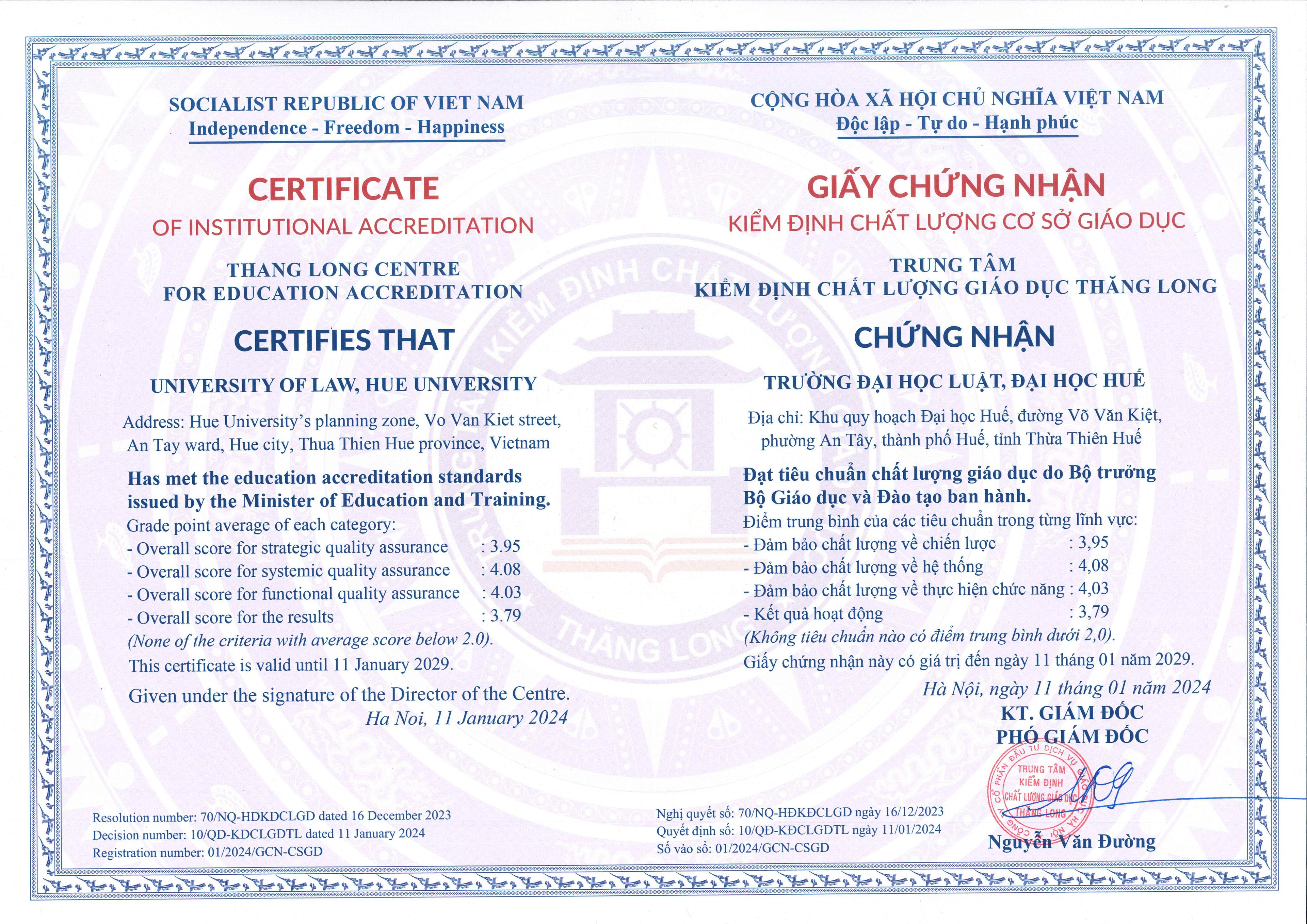 Chất lượng cơ sở giáo dục