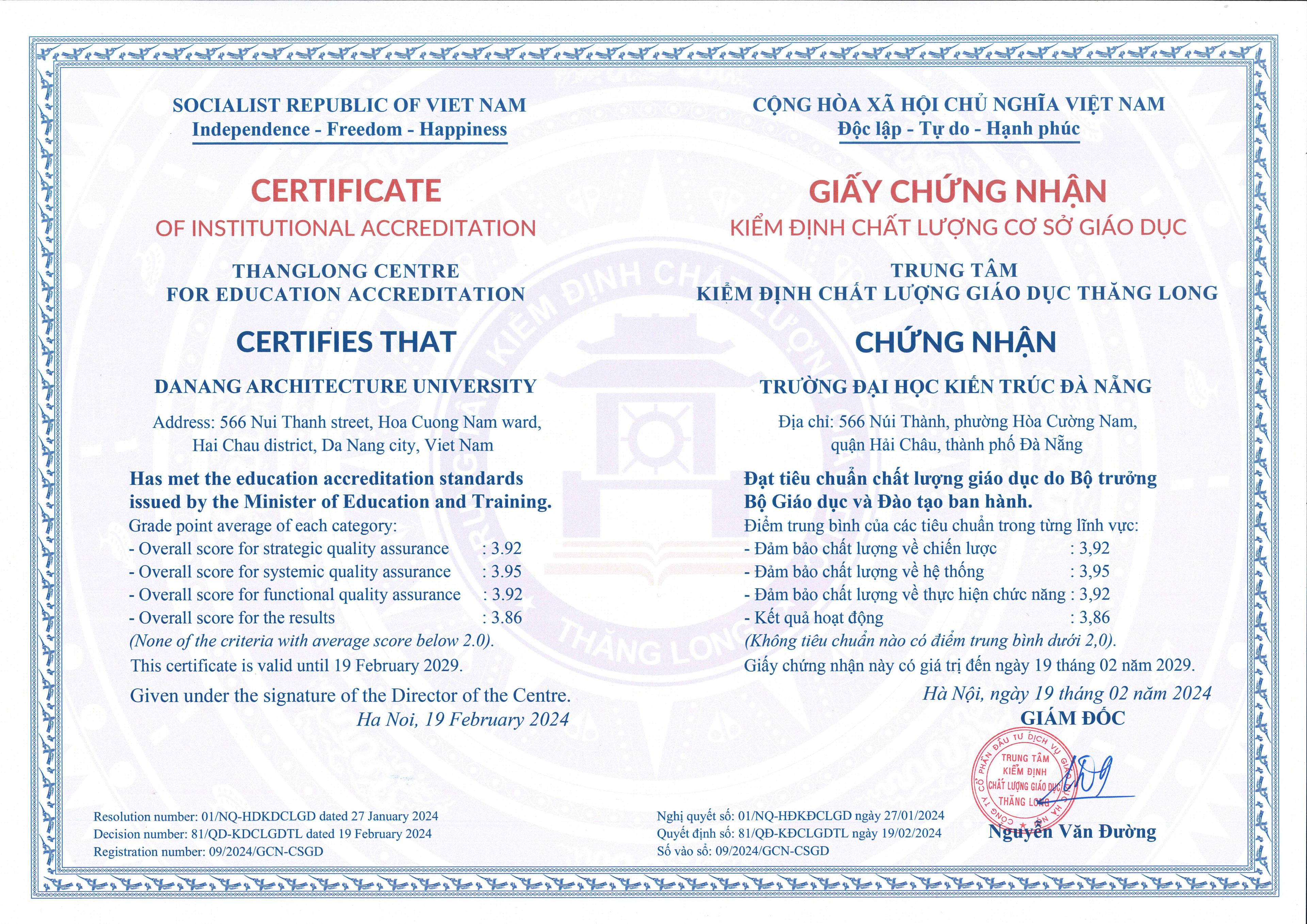 Chất lượng cơ sở giáo dục